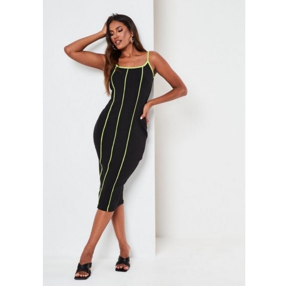 Missguided Black Contrast Midaxi Dress - Picture 10 of 10